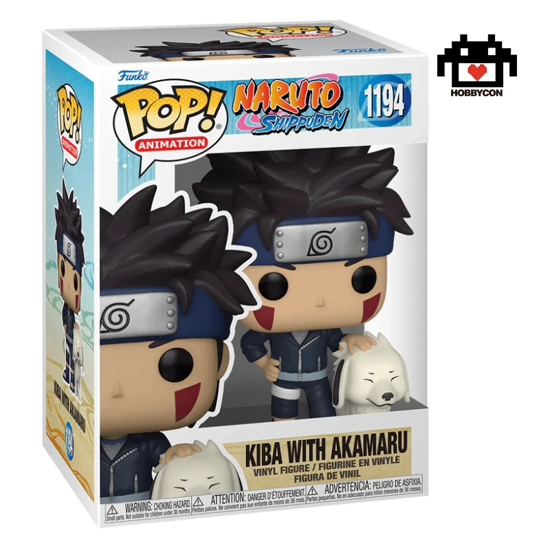 Naruto-Kiba-Akamaru-1194-Hobby Con-Funko Pop.