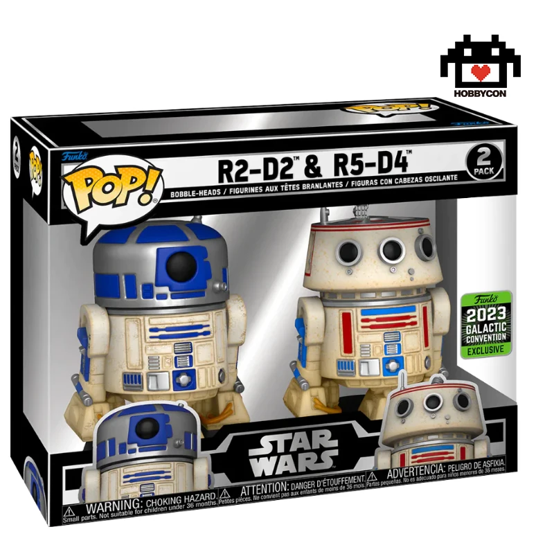 Star Wars-R2-D2 & R5-D4-Hobby Con-Funko Pop-2023 Galactic Convention