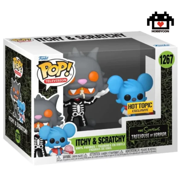 Los Simpsons-Itchy-Scratchy-1267-Hobby-Con-Hot Topic-Funko Pop