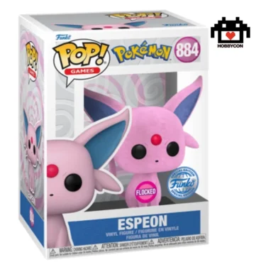 Pokemon-Espeon-884-Flocked-Hobby Con-Funko Pop-Specialty Series