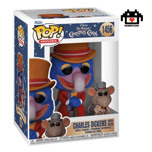 The Muppet Christmas-Carol-Charles Dickens con Rizzo-1456-Hobby Con-Funko Pop