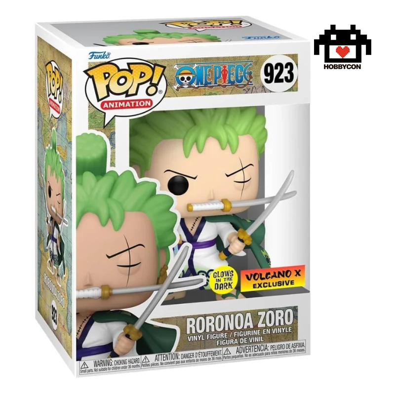 One-Piece-Roronoa-Zoro-923-GITD-Hobby-Con-Funko-Pop One Piece-Roronoa Zoro-923-GITD-Hobby Con-Funko Pop-Volcano X Exclusive.
